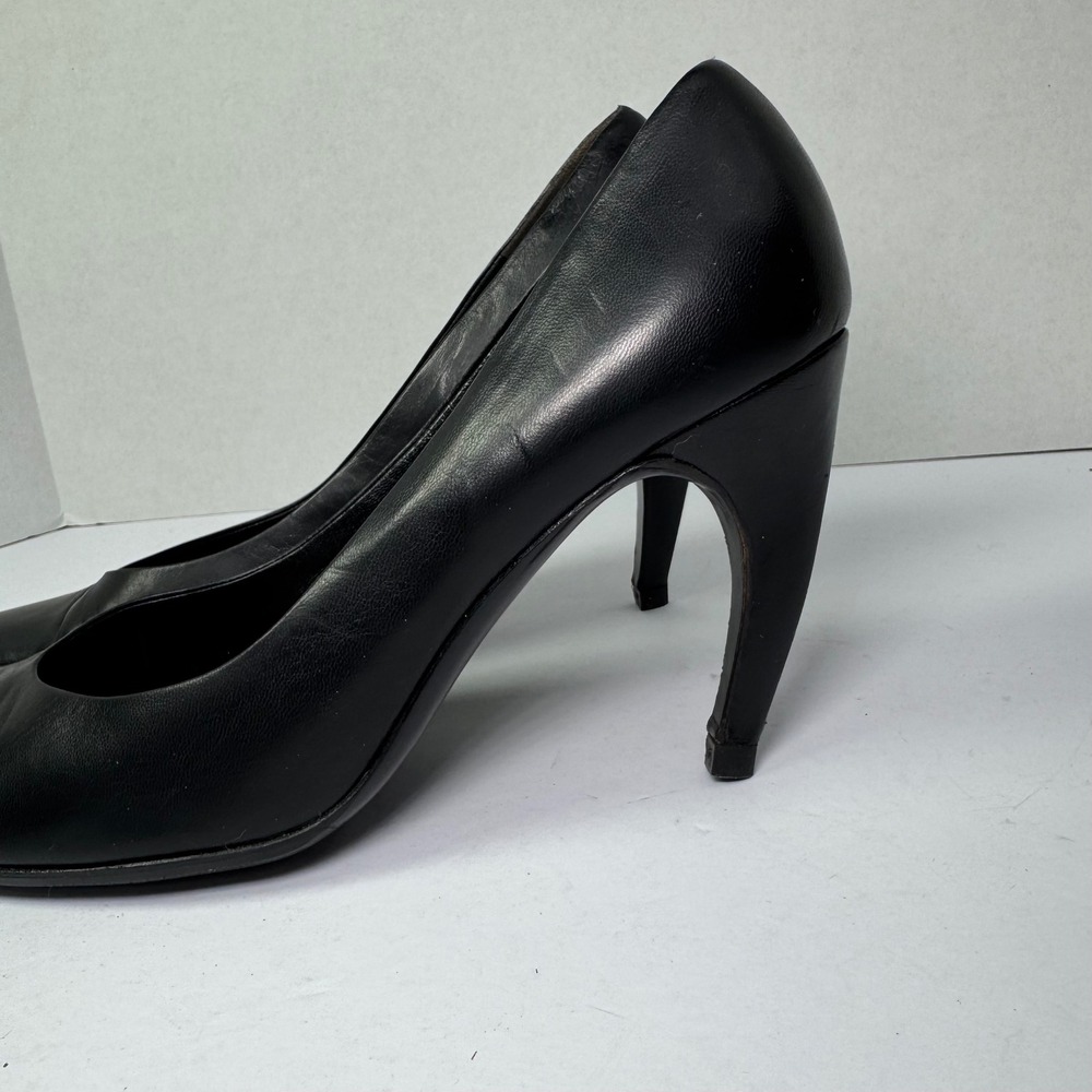 Prada Black Leather Pointed Toe‎ Stiletto High Heel Pumps Made in Italy Women's - Picture 4 of 11